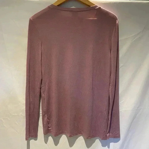 Pret-a-porTEE long sleeve cross front tee, lavender L NWT - Picture 2 of 3